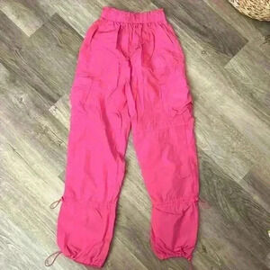 rue21 hot pink cargo drawstring pants